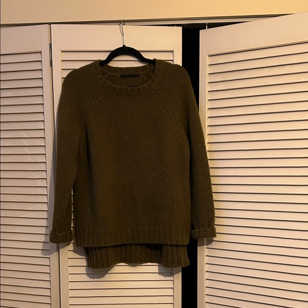 Jenni Kayne olive green alpaca and wool sweater